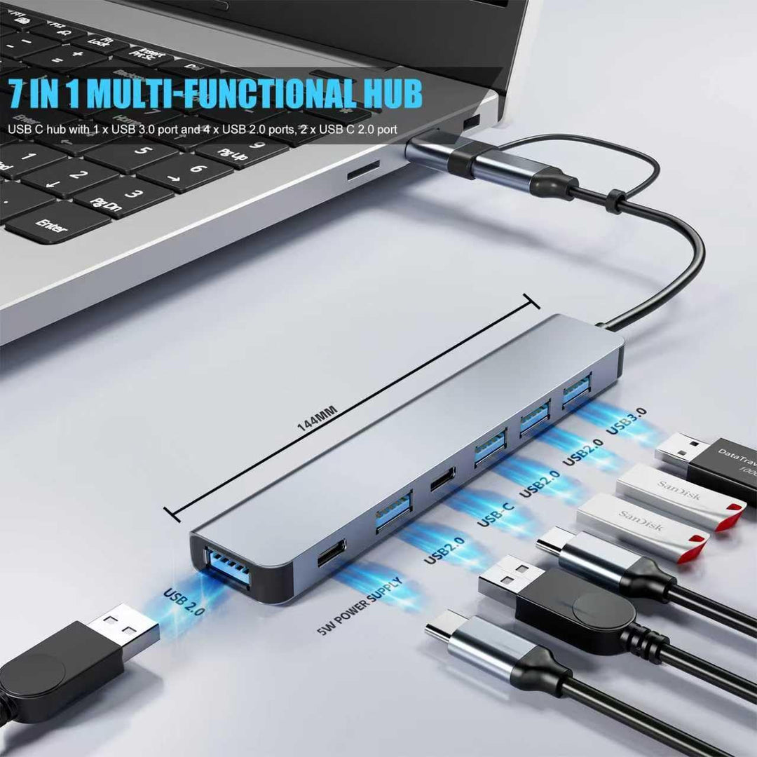 Actualización Concentrador USB C/USB BERLAT Aluminio 7 en