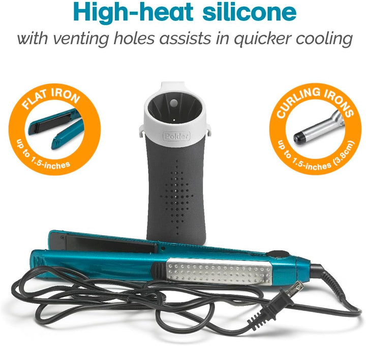 Polder Funda de silicona resistente al calor para plancha plana, ri...