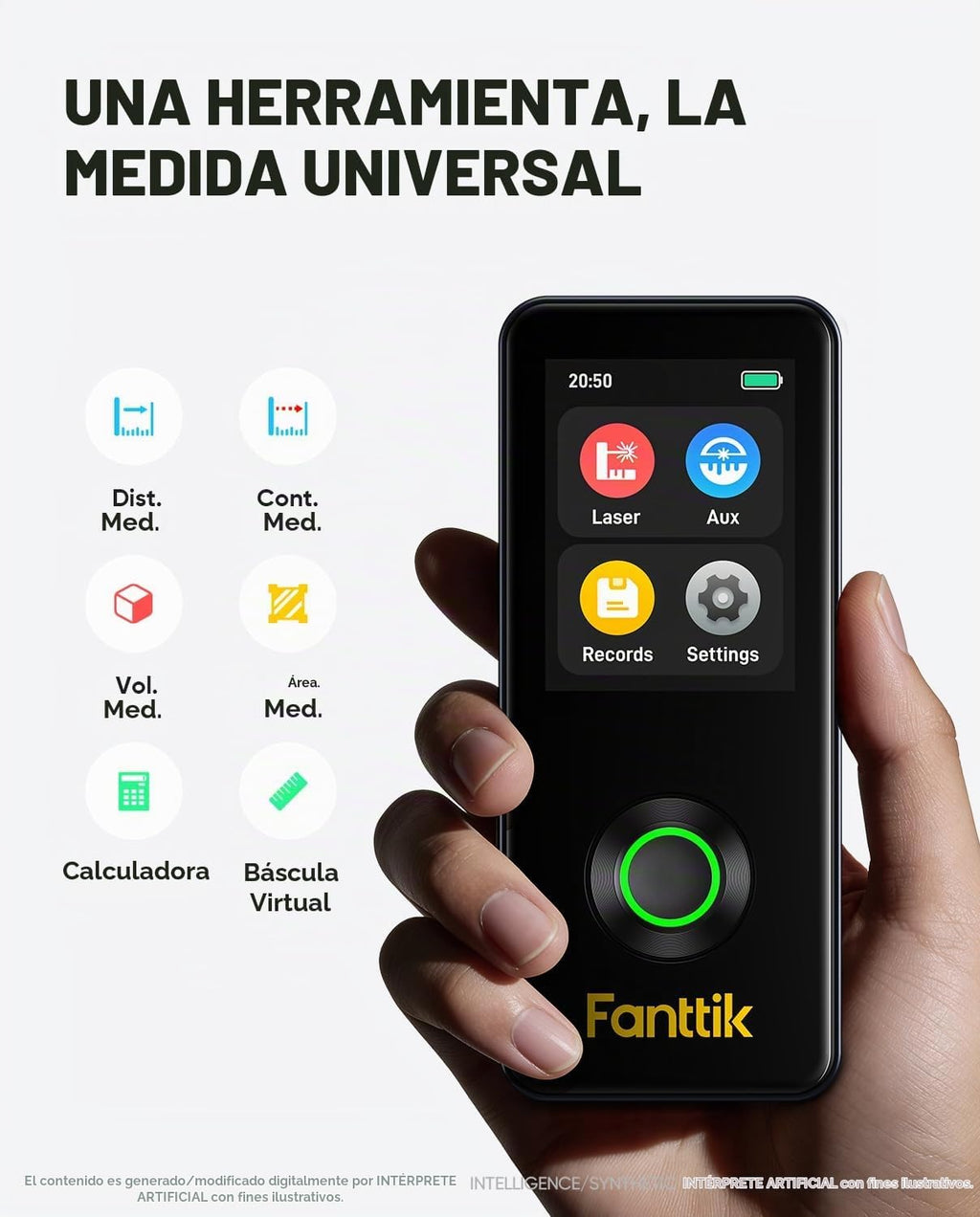 Fanttik Neo A11 Pro - Medición láser, pantalla táctil, sensor de ángulo