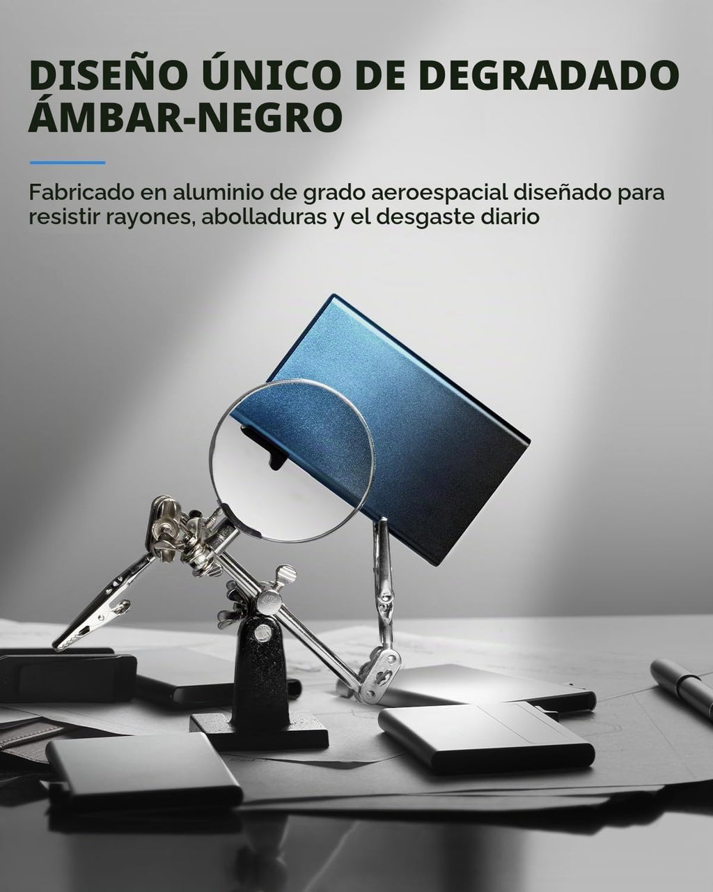 Cartera minimalista para hombre con tarjetero de crédito, cuero de grano completo más fino, billetera inteligente TriPop, billetera delgada triple, desplegable con bloqueo RFID, bolsillo