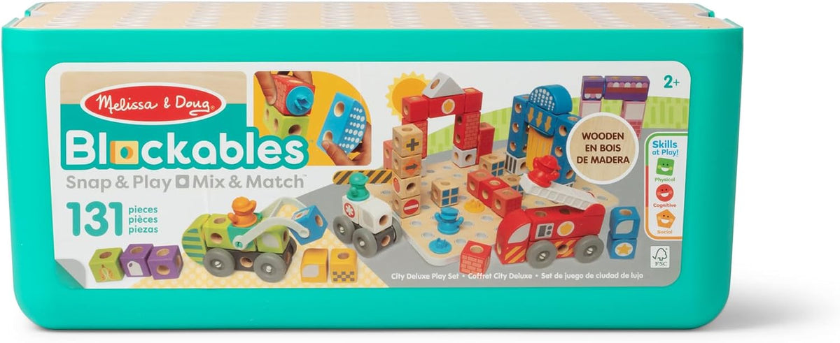 Melissa & Doug Blockables Rescue City - Juego de juguetes de construcción