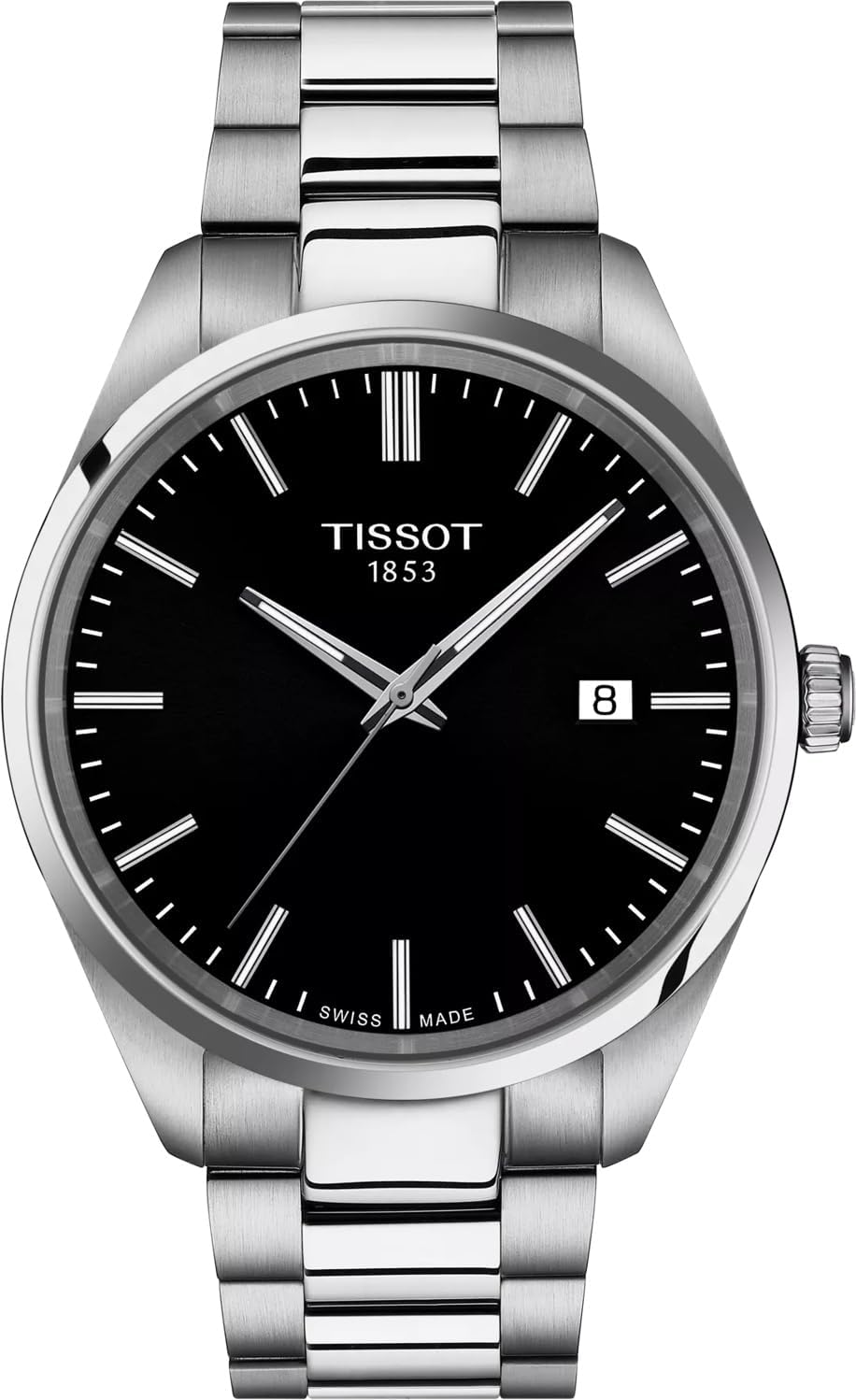 Tissot PR 100, cuarzo suizo, 1.575 en, esfera negra, reloj para hombre