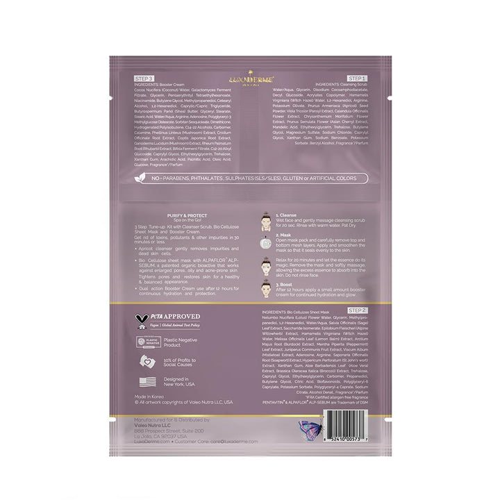 LuxaDerme Purify &amp; Protect - Kit de ajuste de 3 pasos, exfolian...