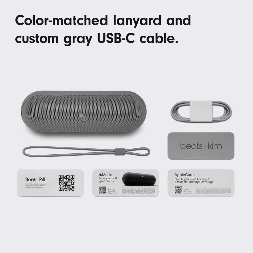 Beats Pill x Kim Kardashian - Altavoz inalámbrico Bluetooth y cargador portátil a través de USB-C - Hasta 24 horas de duración de la batería, resistente al agua IP67, compatible con Apple y Android