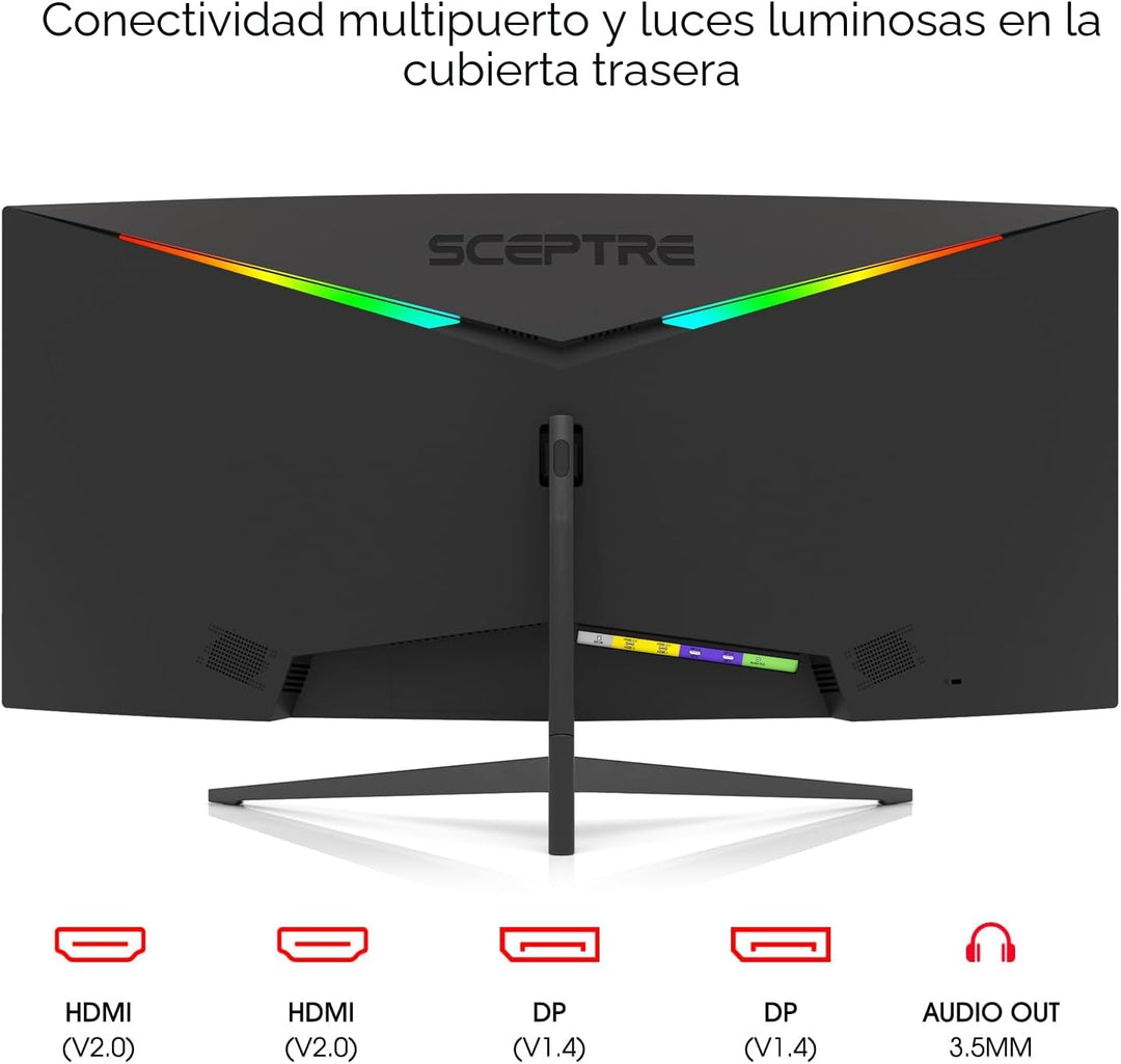Sceptre - Monitor curvo ultra ancho de 34 pulgadas WQHD 3440 x 1440...