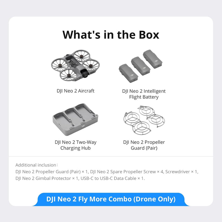 DJI Neo 2 Kit combinado Fly More (solo dron), dron 4K con cámara, d...