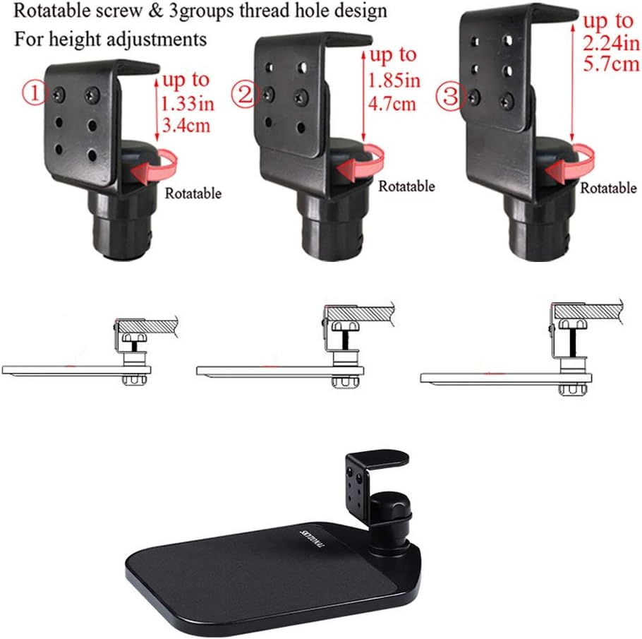 Plataforma ergonómica para mouse debajo del escritorio Alfombrilla ergonómica para mouse (negro)