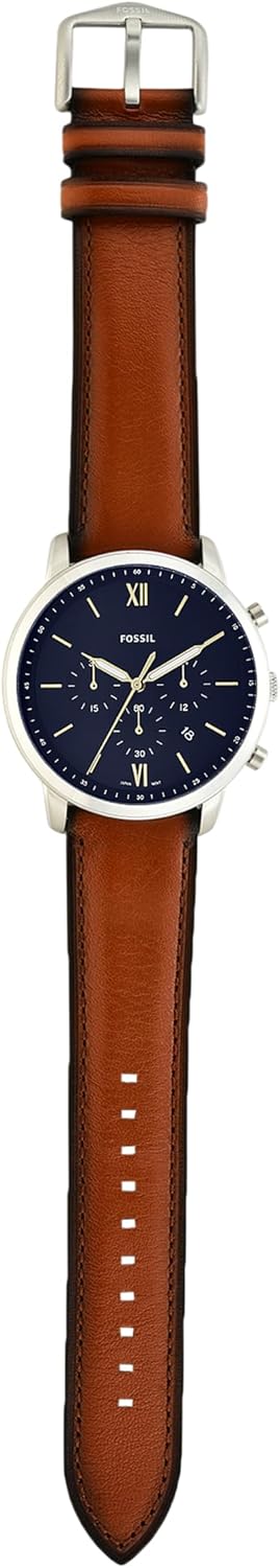 Fossil Neutra - Reloj cronógrafo de cuarzo de acero inoxidable y cuero para hombre
