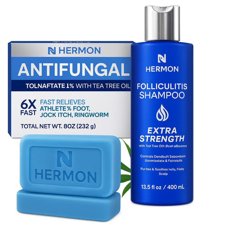 Hermon Kit de tratamiento de foliculitis: combo de champú y jabón p...