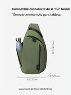 ALPAKA Metro Bandolera para el Hombro Izquierdo 7.5L - Bolso Bandolera para Hombre, Mochila de Hombro - Caben Tablet de 11" - Bandolera de un Solo Hombro