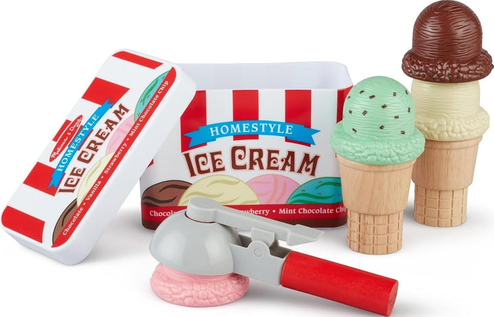 Melissa &amp; Doug Juego de helado Scoop and Stack, juguetes magnét...