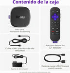 Roku Ultra - Ultimate Streaming Player (renovado) - Dispositivo de transmisión 4K para TV con HDR10+, Dolby Vision y Atmos - Bluetooth y Wi-Fi 6 - Control remoto por voz recargable Pro con botones