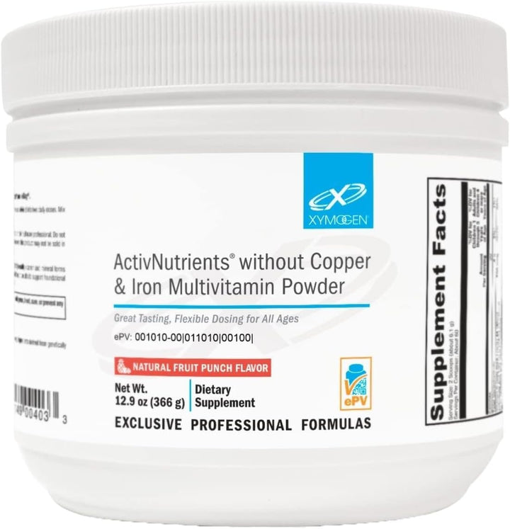XYMOGEN ActivNutrients - Polvo multivitamínico sin cobre y hierro,...