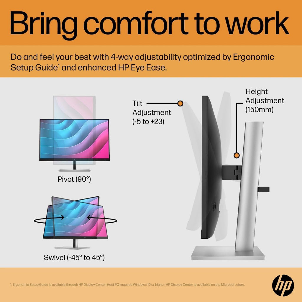 HP Monitor LCD Full HD E24 G5 de 24 pulgadas - 16:9 - Negro - 23.8&...