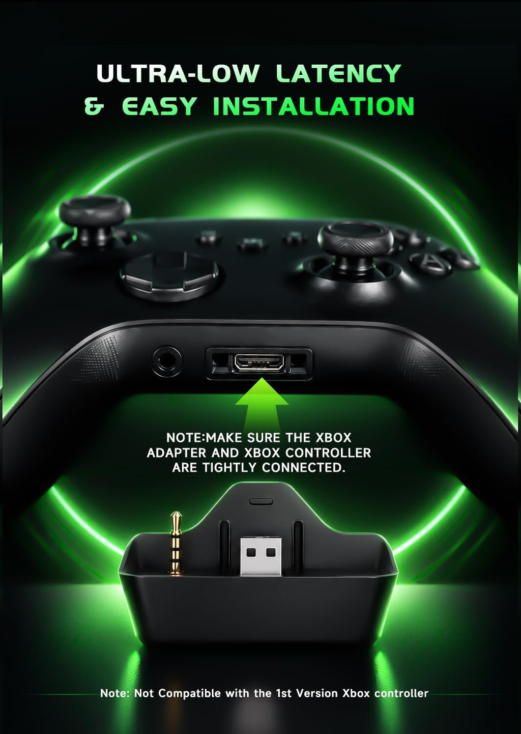 Auriculares inalámbricos para videojuegos para Xbox Series X|S, Xbox One, PS5, PS4, Blackgreen