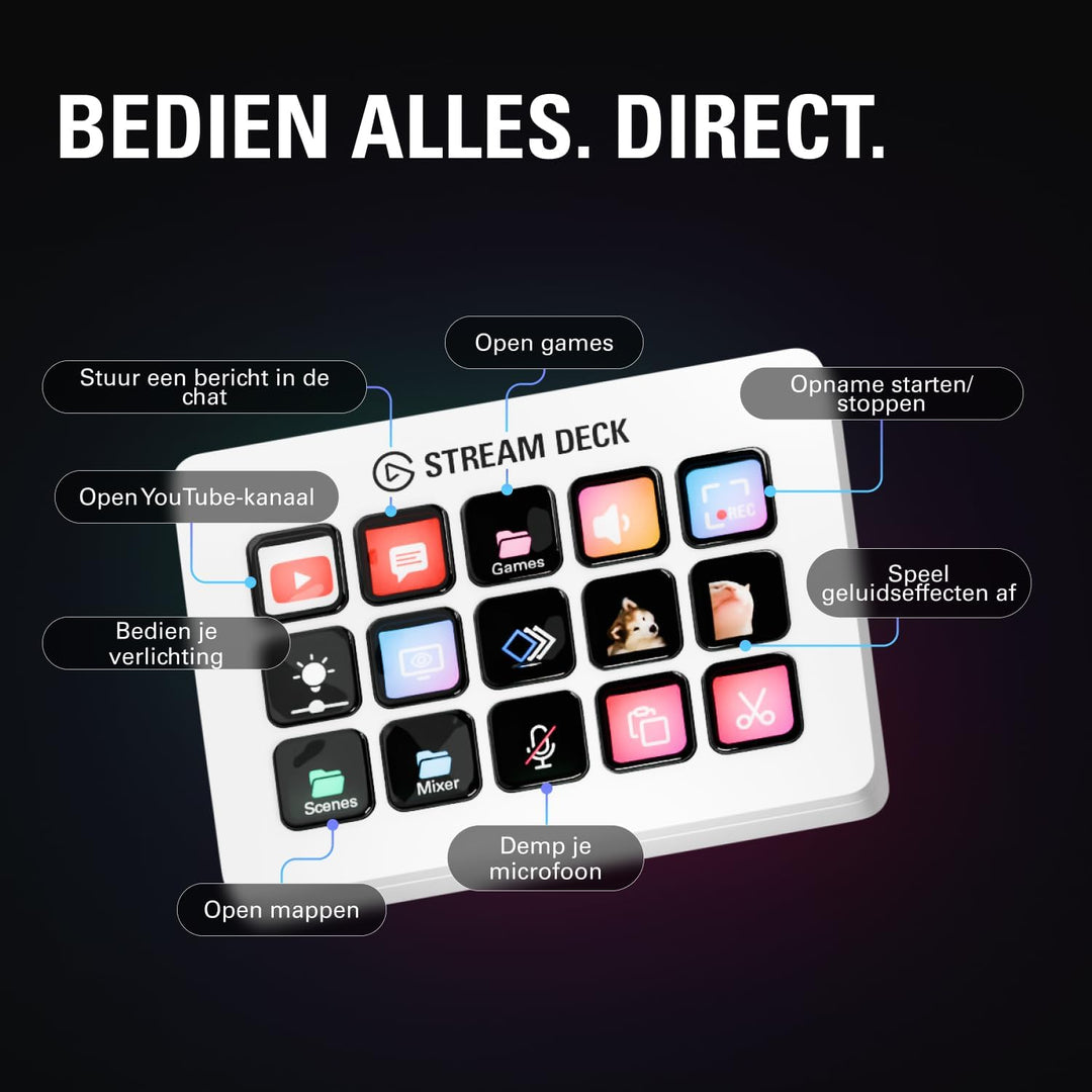 Elgato Stream Deck MK.2 Blanco \u2013 Controlador de estudio, 15 te...