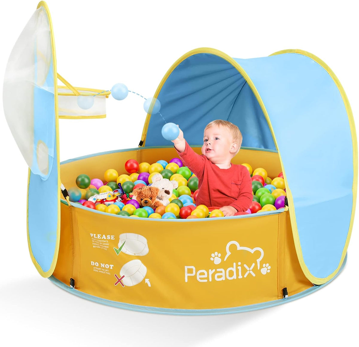 Peradix - Piscina infantil con toldo, tienda de campaña para niños