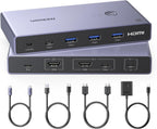 UGREEN Conmutador KVM USB-C+HDMI 1 Monitor 2 Computadoras, 4K@60Hz