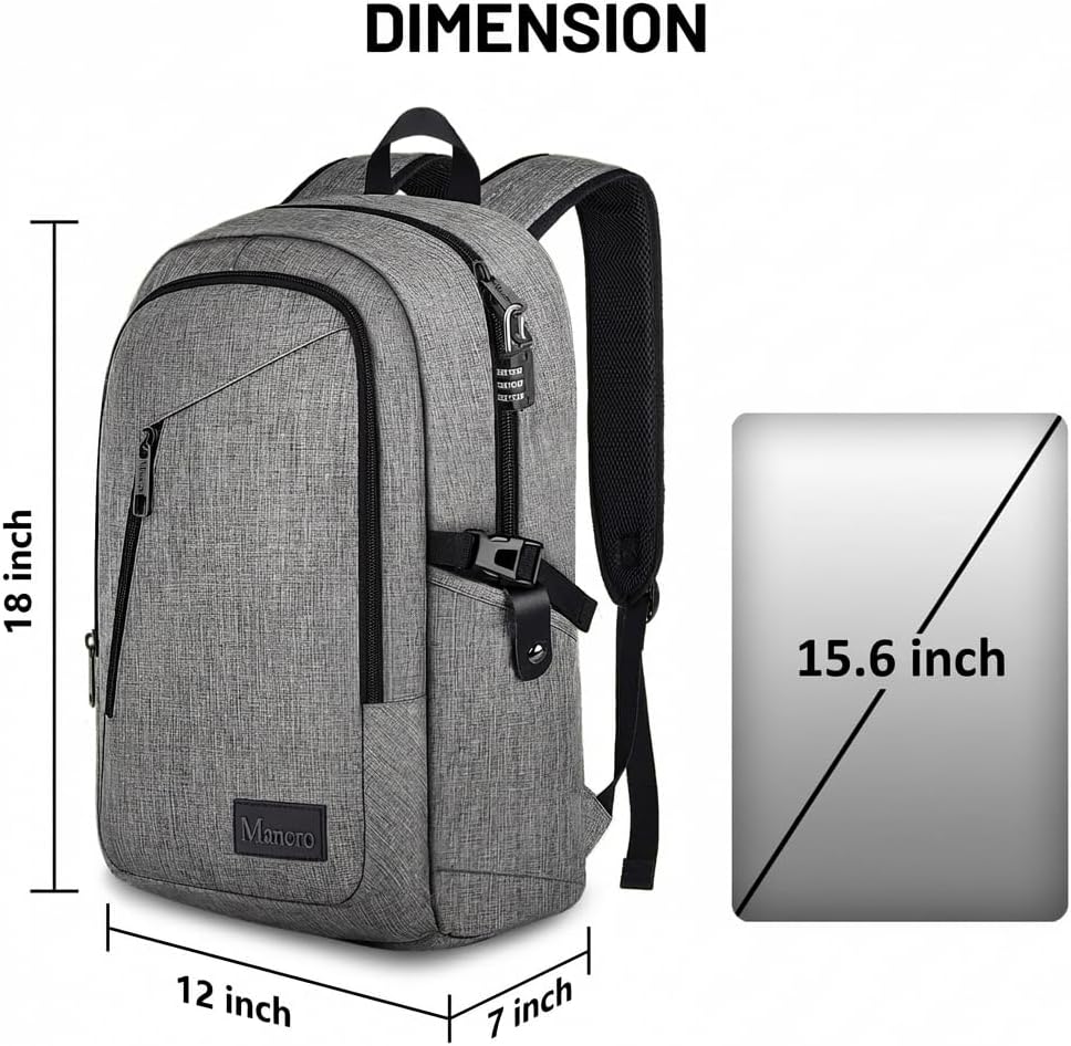 Mancro Mochila para Laptop de Viaje, Mochila Antirrobo para Laptop...