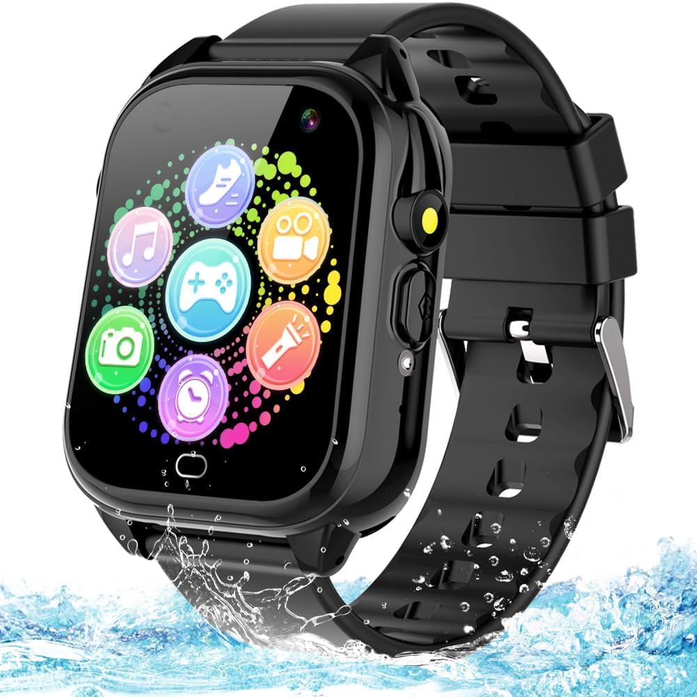 Reloj inteligente impermeable para niños de 3 a 12 años de edad, juguetes con 26 juegos, cámara de video, podómetro, reproductor de música, calculadora de reloj despertador, pantalla táctil HD de 1.44 pulgadas, juguetes de aprendizaje, regalos de