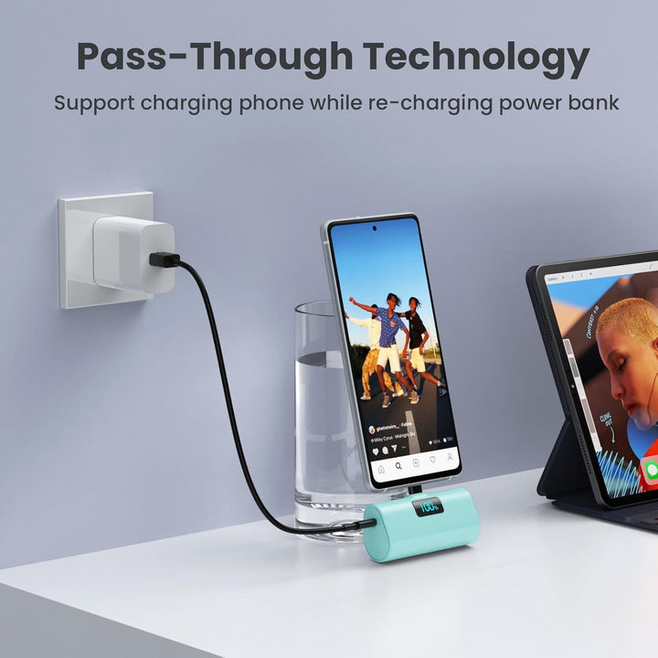 [Paquete de 2] Cargador portátil pequeño de 5200 mAh, banco de ener...