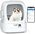 Mintakawa Caja de arena automática para gatos, control por aplicación y control de peso, ultra silenciosa, adecuada para gatos medianos y gatitos, caja de arena segura antipellizcos (requiere montaje)