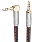 Audiophile - Cable de audio auxiliar de cobre de alta pureza, macho de 0.138 in a macho de 0.138 in, cable auxiliar de audio estéreo chapado en oro (recto a ángulo recto, 6.6 ft)