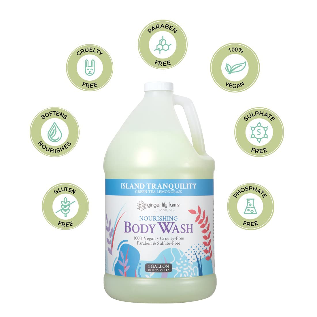Ginger Lily Farms Botanicals - Jabón corporal nutritivo, Island Tra...