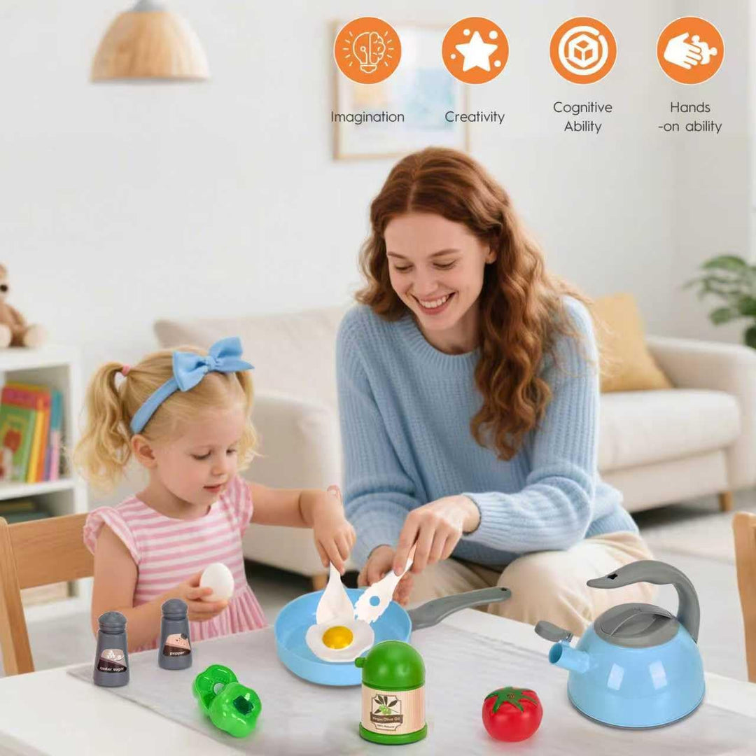 Juego de 90 accesorios de cocina, cocina de simulación con ollas, s...