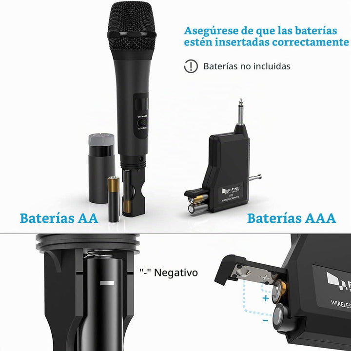 Micrófono Inalámbrico, Micrófono Dinámico de Mano Sistema de Micróf...