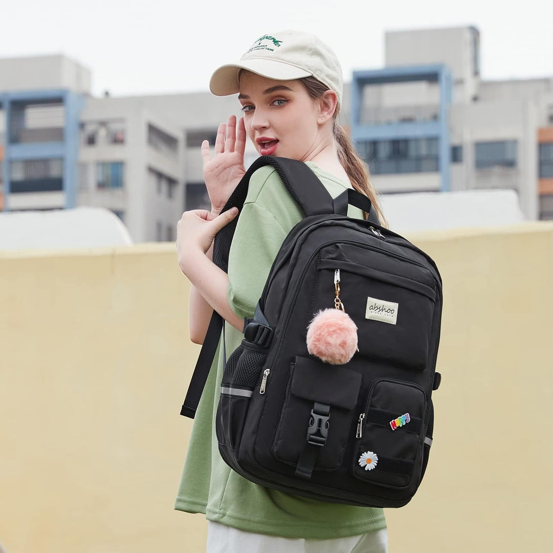 Mochila grande para estudiantes con laptop de abshoo para mujeres u...