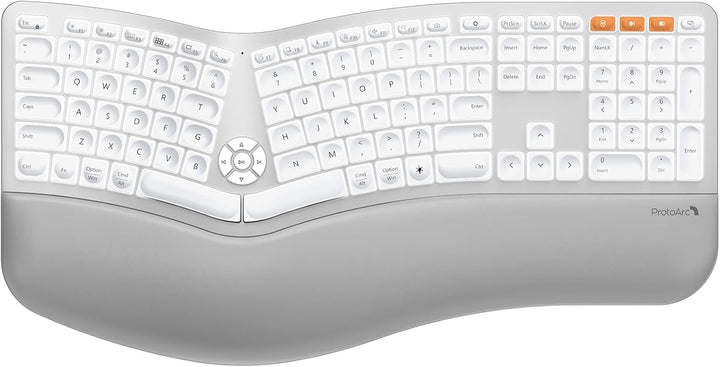 ProtoArc Teclado ergonómico Bluetooth retroiluminado, EK01 Plus Tec...