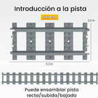 Finger Rock Juego de bloques de construcción de pistas de tren de ciudad, 212 piezas de rieles flexibles para vías de tren, juego de accesorios de expansión de ferrocarril cuesta arriba y descenso, pistas curvas rectas