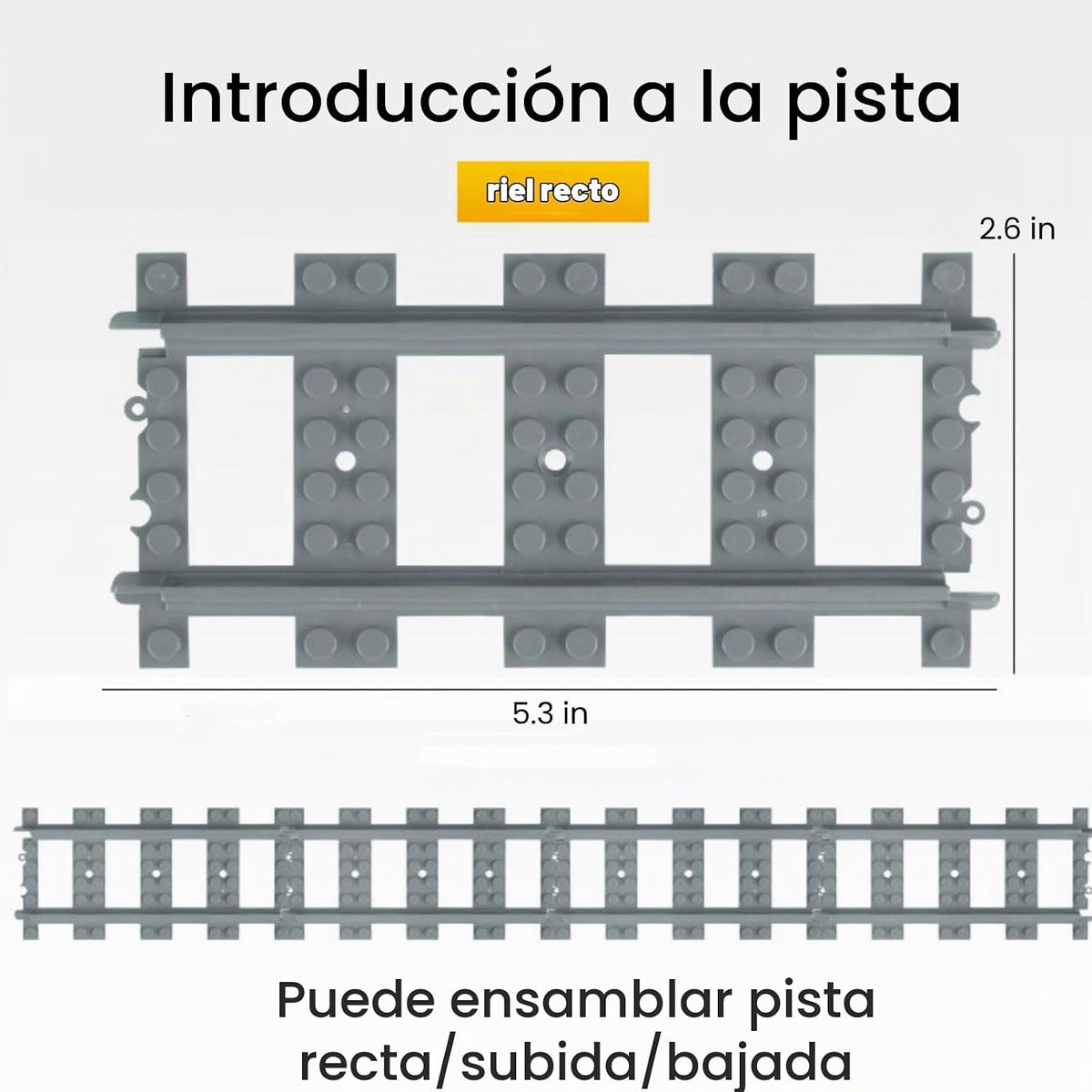 Finger Rock Juego de bloques de construcción de pistas de tren de ciudad, 212 piezas de rieles flexibles para vías de tren, juego de accesorios de expansión de ferrocarril cuesta arriba y descenso, pistas curvas rectas