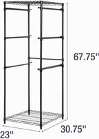 CleverMade Estante de almacenamiento de asas de 27 galones, torre de acero