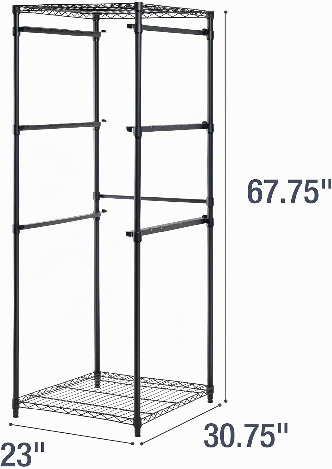 CleverMade Estante de almacenamiento de asas de 27 galones, torre de acero
