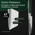 HexClad Juego de cuchillos para carne de acero Damasco de 4 piezas, espiga