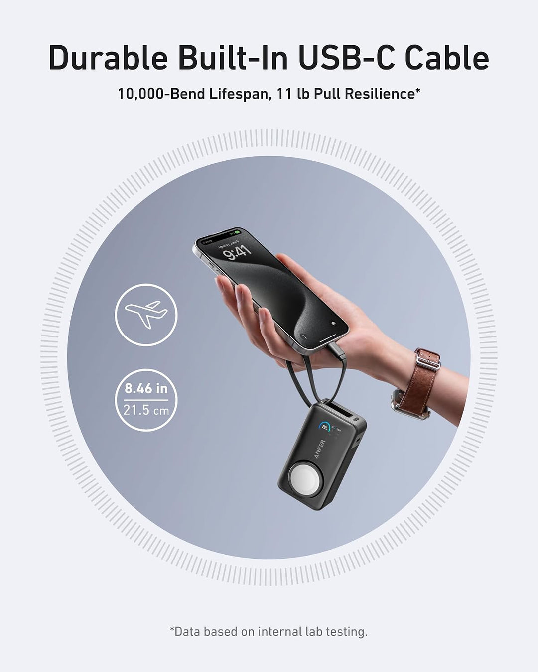 Anker MagGo Power Bank para Apple Watch, batería compacta de 10,000...