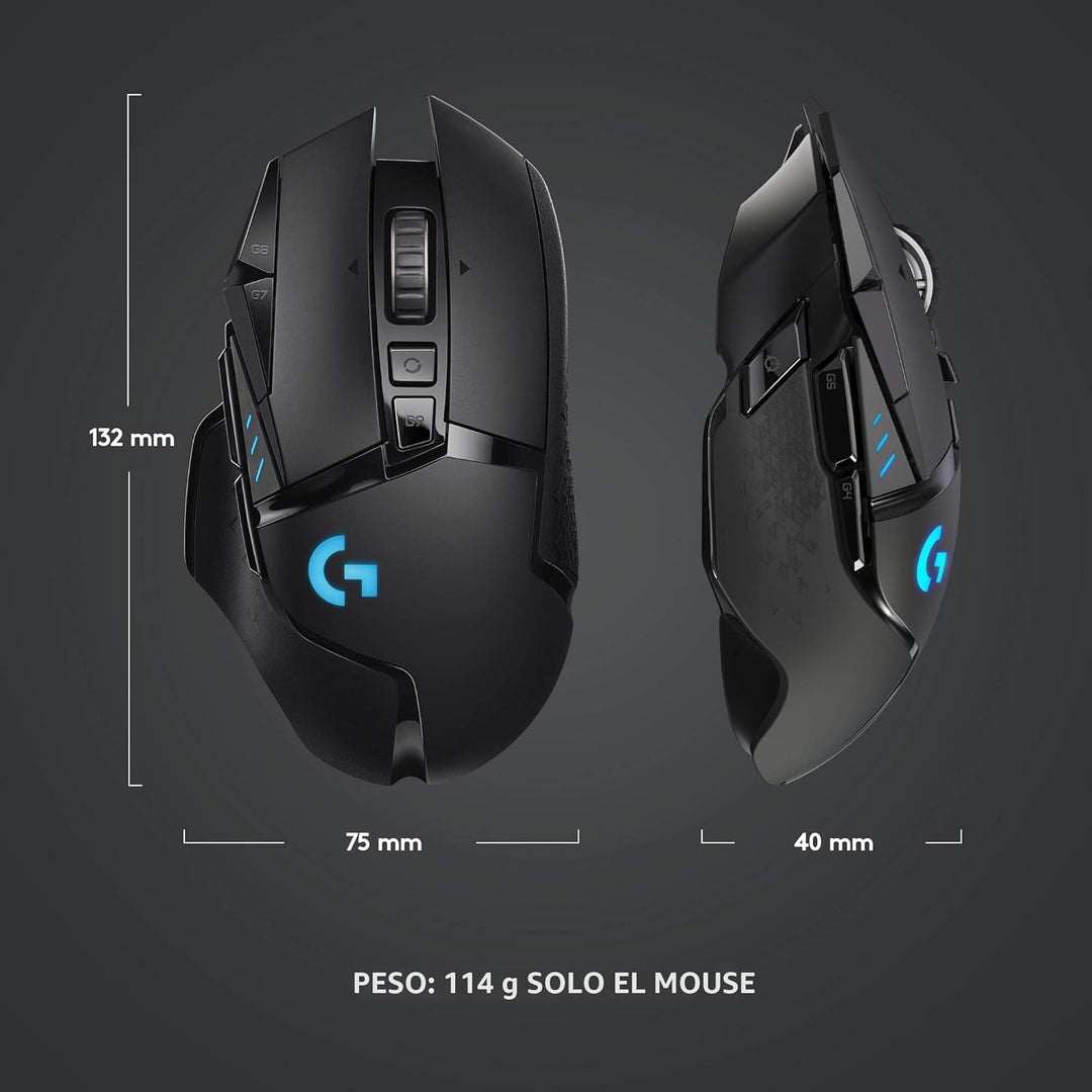 Ratón inalámbrico para juegos Logitech G502 Lightspeed con sensor H...