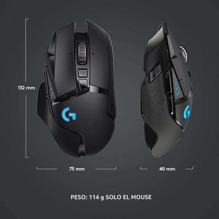 Ratón inalámbrico para juegos Logitech G502 Lightspeed con sensor H...
