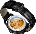 OLEVS - Relojes automáticos para hombre, multicalendario, con fase lunar, 3ATM impermeable, reloj de lujo clásico para negocios, de pulsera