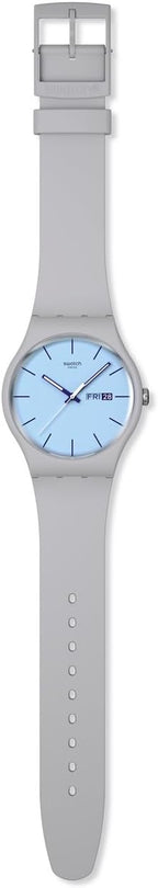 Swatch Nuevo Gent Biosourced Unisex Reloj Casual Polímero Gris Cuarzo Impermeable Blueberry Sky