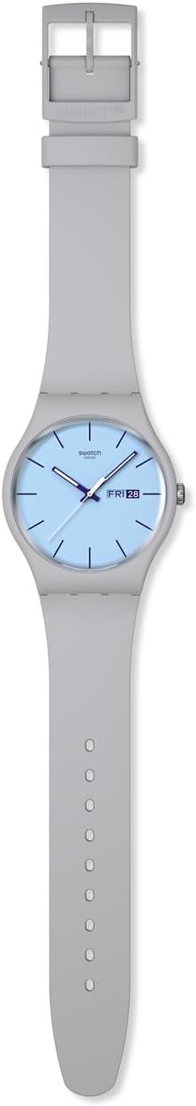 Swatch Nuevo Gent Biosourced Unisex Reloj Casual Polímero Gris Cuarzo Impermeable Blueberry Sky