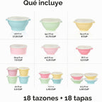 Tupperware Heritage - Juego de 36 piezas pastel vintage (18 recipientes + 18 tapas)
