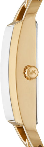 Michael Kors MK Empire - Reloj rectangular de acero inoxidable con correa de acero o cuero para mujer