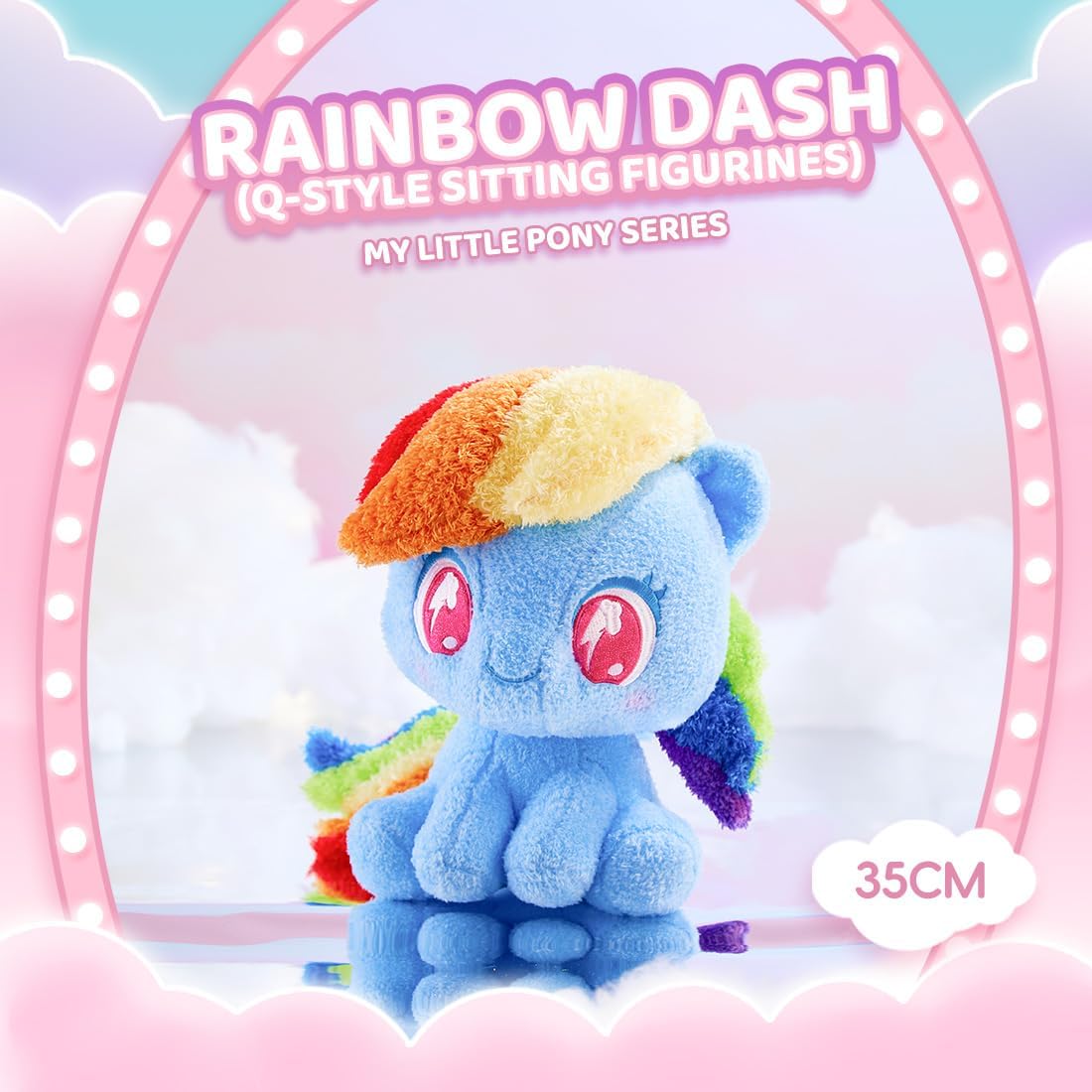 MINISO My Little Pony Rainbow Dash - Juguete de peluche de 10 pulgadas, animal de peluche con licencia oficial, suave muñeco coleccionable de poni, regalo para niños, niñas, fanáticos y coleccionistas