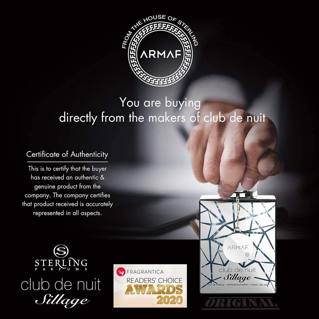 Armaf Club De Nuit Sillage - Eau de Parfum en espray unisex, 3.6 onzas