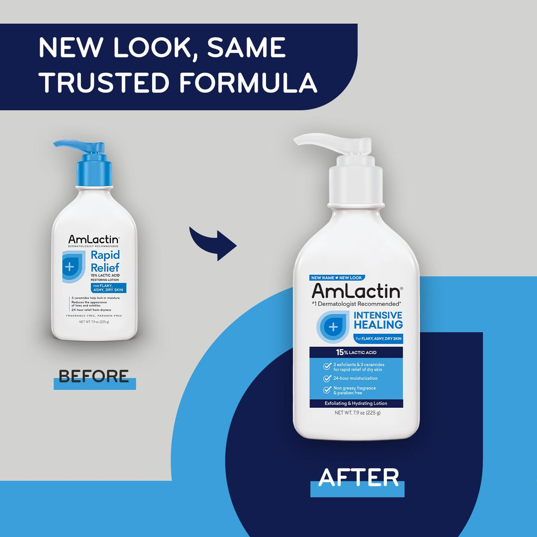 AmLactin Loción corporal curativa intensiva para piel seca, botella...