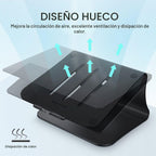 Soporte para portátil de aluminio con ventilación térmica para MacBook Air/Pro, Dell, HP, Lenovo, Microsoft Surface, Samsung de 11 a 16 pulgadas (negro)