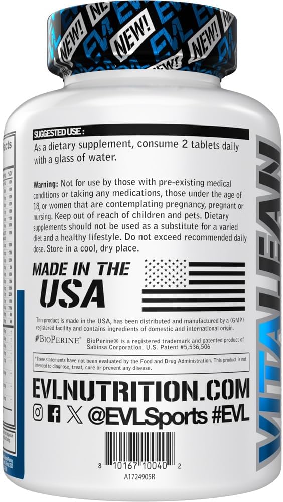 Evlution Nutrition VitaLean - Vitaminas + Apoyo para la pérdida de...